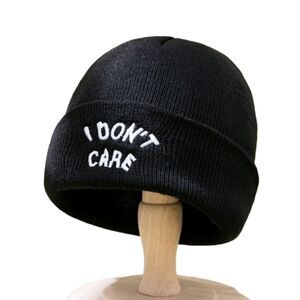 "I Don't Care" Embroidered Beanie